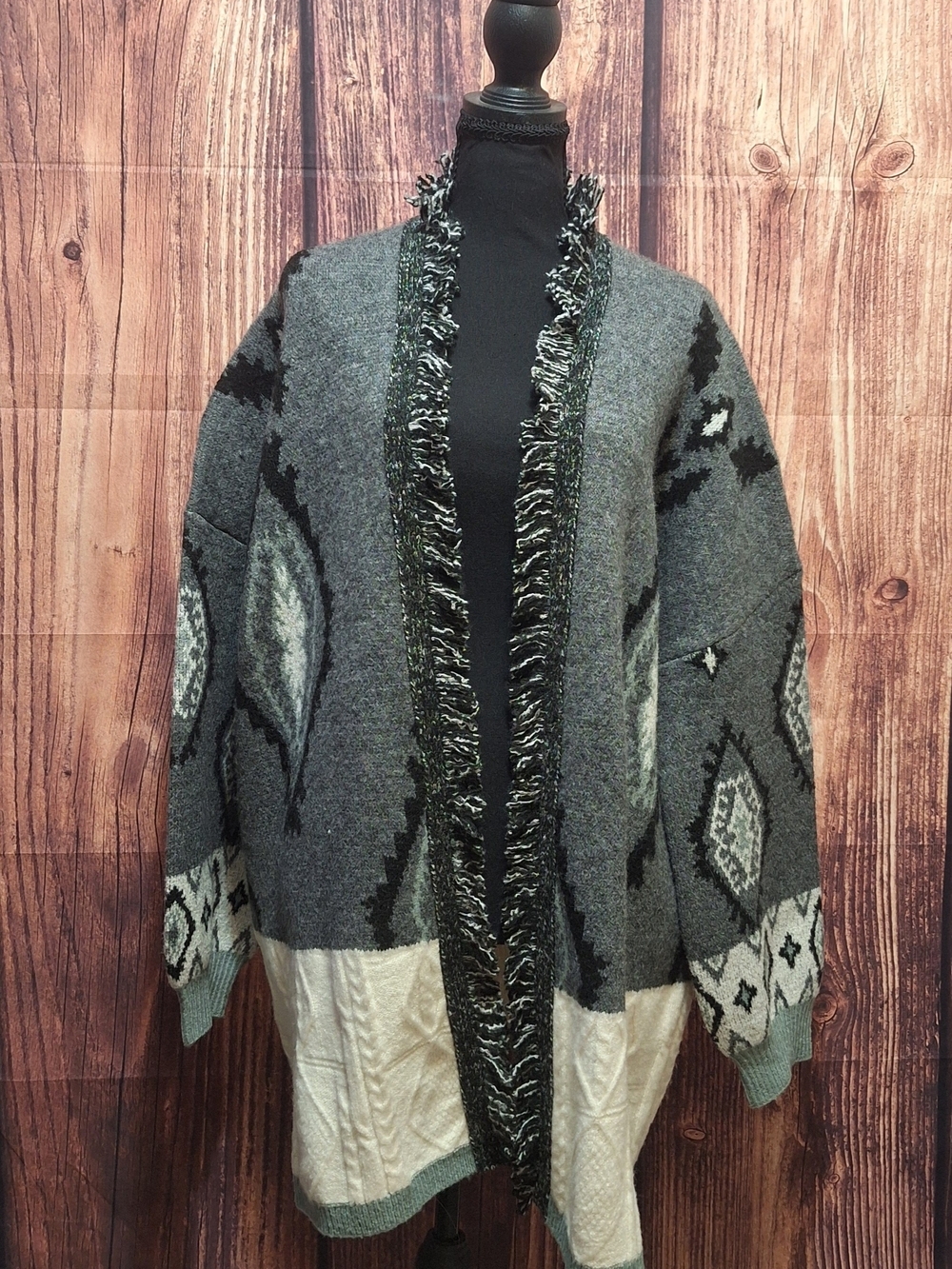 Miss Me Western Knit Open Front Cardigan Womens Size Medium